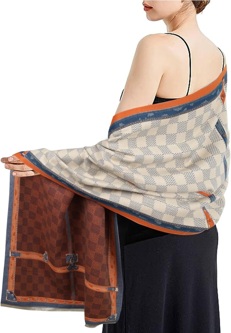 EXTREE Scarfs for Women Pashmina Silky Shawl Wrap for Evening Dressing Blanket Open Front Poncho Cape - Image 5